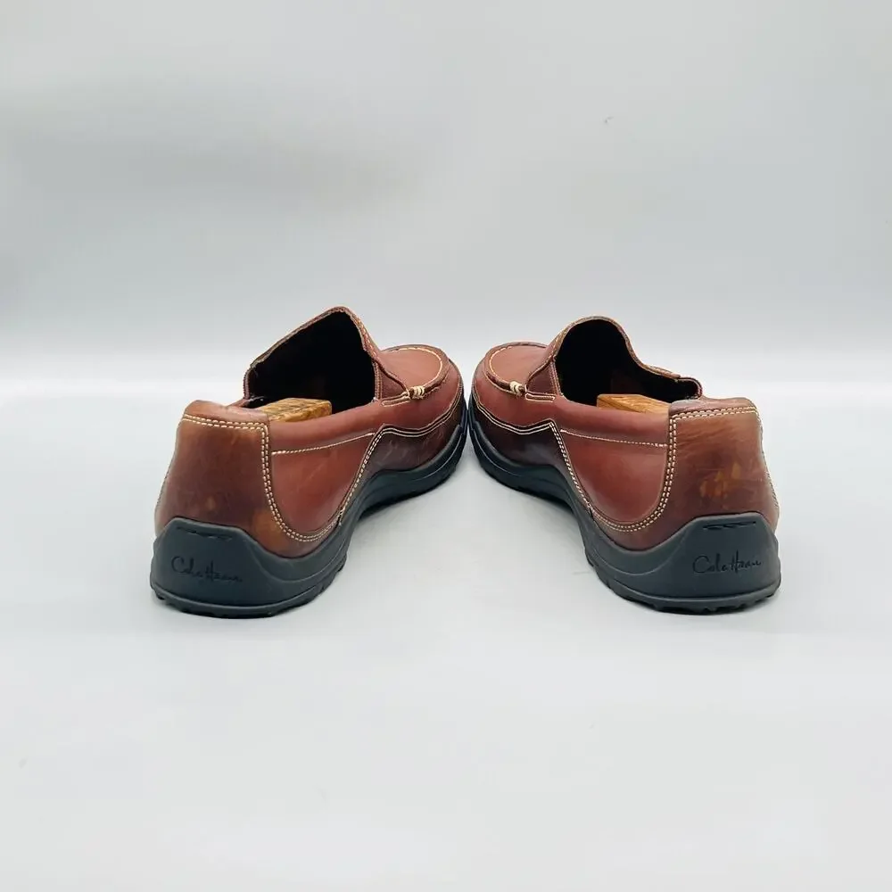 Cole Haan Shoes Mens 10 Brown Leather Vtg Air Moc Toe Slip On Loafers Casual